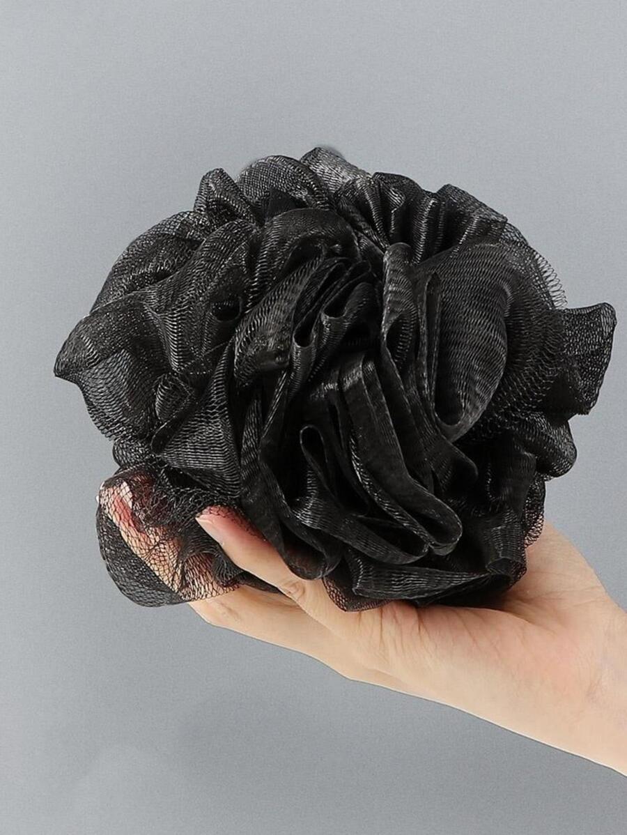 1pc Solid Color Bath Loofah - Black - View 1