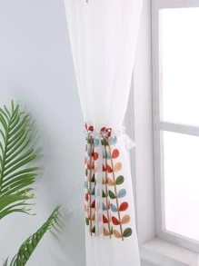 植物刺繡單片窗簾 - 彩色 - 查看 7