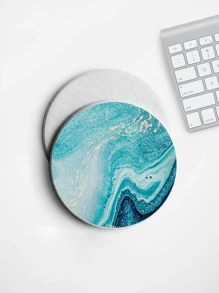 6pcs Porcelain Coaster, Modern Marble Pattern Insulated Table Mat For Home