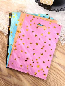 20入組塑膠禮品現代星星圖案禮品袋適用於家庭 - 杏色 - 查看 2