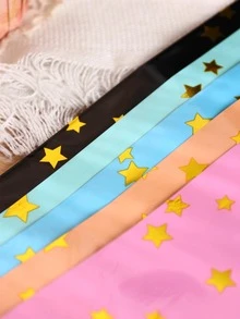 20入組塑膠包裝極簡風格星星圖案打包袋適用於家庭 - 黑色 - 查看 3