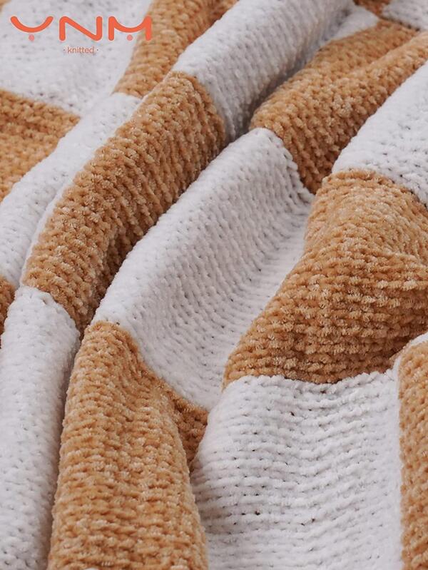 YnM Throw Blankets Checkerboard Grid Chessboard Gingham Chenille