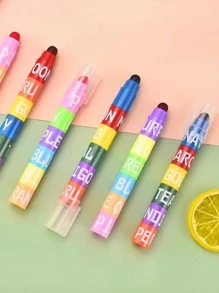 2支裝字母圖形混合顏色熒光筆復古可拆卸熒光筆用於繪畫、書寫 - 彩色 - 查看 3