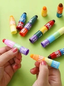 2支裝字母圖形混合顏色熒光筆復古可拆卸熒光筆用於繪畫、書寫 - 彩色 - 查看 1