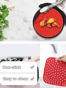 1pc Silicone Potholder, Minimalist Black Insulation Pad For Kitchen - Black - View 6