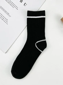 5pairs Breathable Sweat-Absorbing Boy's Letter Print Mid-Calf Socks - Multicolor - View 6