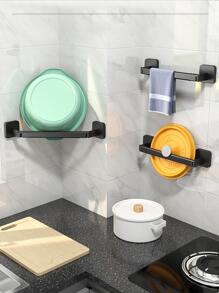 1入組免打孔毛巾杆 - 黑色 - 查看 4