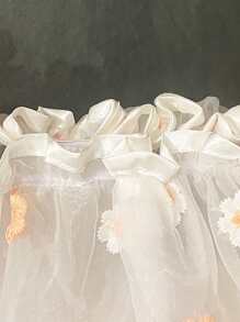 1入組EVA浴帽現代花卉刺繡雙層防水浴室浴帽 - 彩色 - 查看 5