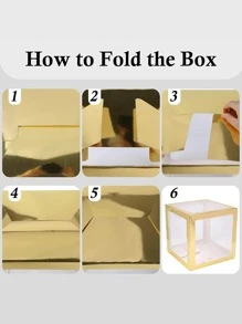 4pcs Balloon Box With 30pcs Letter - Gold - View 4
