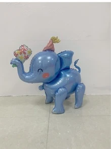 MECRLA 1 pieza Globo hinchable 3D ensamblado de animal - Unicornio, Elefante, Salchicha, Jirafa, Tigre, León o Tortuga - Decoración para fiesta de cumpleaños y al aire libre, Navidad