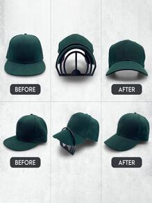 1pc Plastic Hat Organizer Holder, Minimalist Solid Color Cap Storage Rack For Home, Travel - Black - View 3