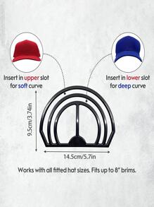 1pc Plastic Hat Organizer Holder, Minimalist Solid Color Cap Storage Rack For Home, Travel - Black - View 5