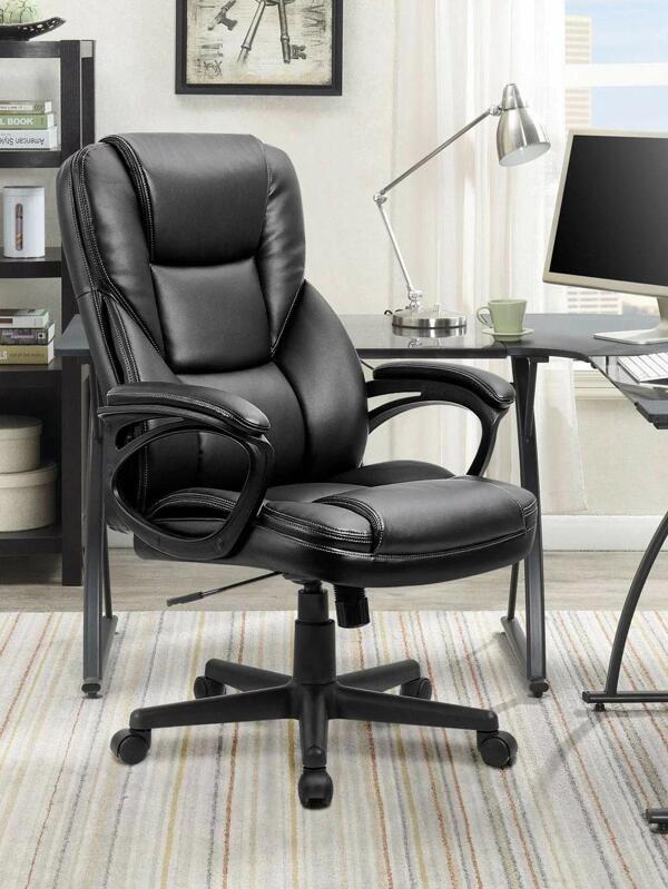 Furmax PU Leather Swivel Executive Office Chair,Adjustable Office Chair With Lumbar Support