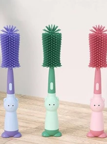 3入組/套矽膠嬰兒奶瓶奶嘴清潔刷卡通設計家用奶瓶清潔刷