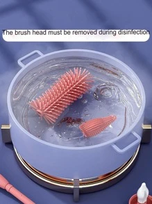 3入組/套矽膠嬰兒奶瓶奶嘴清潔刷卡通設計家用奶瓶清潔刷