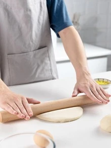 1 pieza Rodillo de masa de madera simple madera para cocina - Caqui - Ver 2