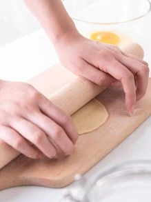 1 pieza Rodillo de masa de madera simple madera para cocina - Caqui - Ver 4