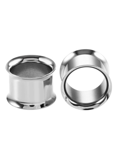 1pair Fashionable Stainless Steel Minimalist Ear Gauges For Women For Daily Decoration