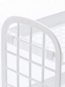 1pc Giá lưu trữ máy tính để bàn hai lớp - trắng - Xem 5