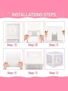 3入組白色氣球盒和3入組字母裝飾現代白色紙質氣球盒和第一個生日派對貼紙