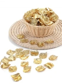 500片花瓣形金色五彩紙屑滌綸浪漫派對用五彩紙屑 - 金色 - 查看 5