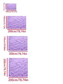 Solid Fuzzy Rug, Simple Purple Plush Polyester Floor Mat For Living Room And Bedroom - Purple - View 5