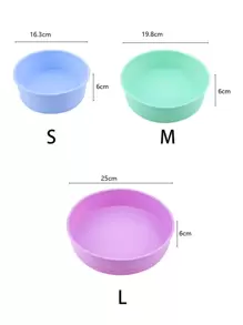 1pc Solid Color Silicone Cake Mold, Blue Round Cake Pan, For Baking
