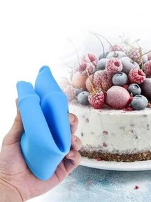 1pc Solid Color Silicone Cake Mold, Blue Round Cake Pan, For Baking