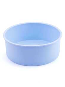 1pc Solid Color Silicone Cake Mold, Blue Round Cake Pan, For Baking