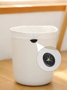 1pc Solid Color Simple Waste Bin - White - View 8