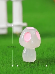 4pcs Random Color Mushroom Design Garden Decoration Craft, Glow In The Dark Ornament For Micro Landscape Decor