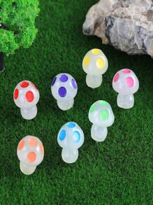 4pcs Random Color Mushroom Design Garden Decoration Craft, Glow In The Dark Ornament For Micro Landscape Decor