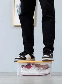 5pcs PP Shoes Box, Clear Shoes Display Box For Home - Yellow - View 3