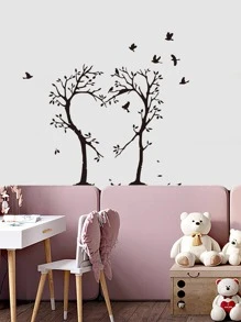 Decal Dán Tường Cây, Decal Dán Tường Nghệ Thuật Tự Dính PVC Màu Đen Cho Trang Trí Nhà - màu đen - Xem 4