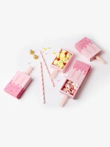 5pcs Popsicle Shaped Candy Box, Pink Paper Chocolate Box, For Party - Pink - View 1