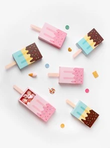 5pcs Popsicle Shaped Candy Box, Pink Paper Chocolate Box, For Party - Pink - View 2