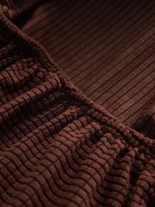 1入組素色古銅色椅套無填充物現代滌綸柔軟彈力家用椅套 - 銅色 - 查看 4