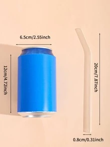 2 piezas simple transparente de vidrio portátil emocionante de paja para casa - transparente - Ver 2