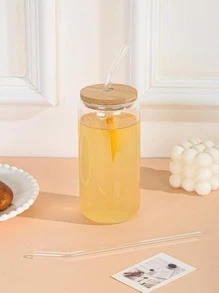 2 piezas simple transparente de vidrio portátil emocionante de paja para casa - transparente - Ver 5