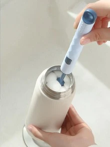 1入組粉色長柄可拆卸清潔刷PP便攜式多功能家用杯清潔刷