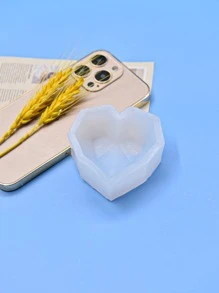 1pc Geometric Heart Silicone Mold, DIY Handmade Tool - White - View 5