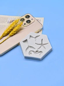 1pc Fishtail Design DIY Silicone Mold, Simple Seahorse & Starfish Design Silicone Mold For DIY - Light Grey - View 4