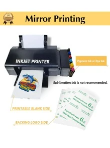 Iron on Heat Transfer Paper for Heat Press (25 Sheets, 8.5x11", Light 6.0) Iron-on Transfers for Light T-Shirt Fabrics Printable Heat Transfer Vinyl for Inkjet Printer - 白色 - 查看 4