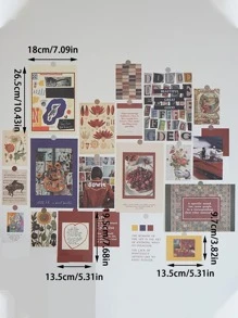 20 piezas/Set Pegatinas de pared de papel, Gráficos creativos de figuras y eslóganes Calcomanías de pared para el hogar, Carteles, Pegatinas, Arte de pared, Artículos de decoración de primavera para refrescar tu hogar, Pegatinas de decoración de ramas - Multicolor - Ver 2