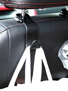 1pc PP Hook, Modern Multifunction Car Seat Back Hook For Car - Black - View 2