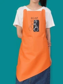 1 pieza con estampado de dibujos animados naranja cocina para de cocina - Naranja - Ver 1