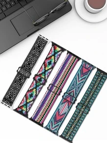 5pcs/Set Braided Stretchy Nylon Sport Solo Loop Compatible With Apple Watch Band, Fitbit Versa 2 1, Galaxy Watch, Fitbit Versa, 20MM 22MM 38mm 40mm 41mm 42mm 44mm 45mm 49mm For Women Men, Nylon Elastic Straps Wristbands Compatible With Apple Watch Series 9 8 7 6 SE 5 4 3 2 1 Ultra Ultra As A Gift For Students Returning To School