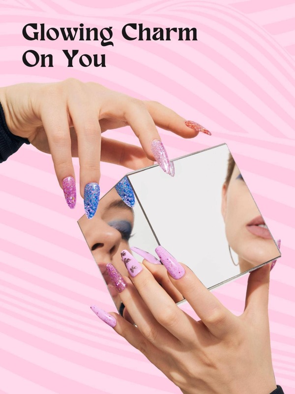 LIBERTY BUGS Glitter Gel Nail Polish 6Pcs 7.5ml Gold Blue Shine