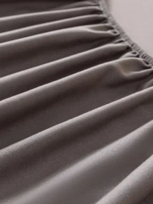 1 tấm ga trải giường vải nỉ mềm mại và thoáng khí màu trơn, tấm ga trải giường vừa vặn đơn giản và hiện đại, vỏ bảo vệ nệm, bộ đồ giường phòng ngủ, bộ đồ giường màu hồng, bộ đồ giường màu trắng, bộ đồ giường đôi/toàn bộ, vỏ bọc giường cỡ Queen/King (không bao gồm vỏ gối) - Màu xám đen - Xem 6