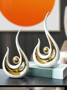 1 Stück geometrischem Design, Dekoration Modern Porzellan Dekorationsobjekt für Zuhause Dekor,